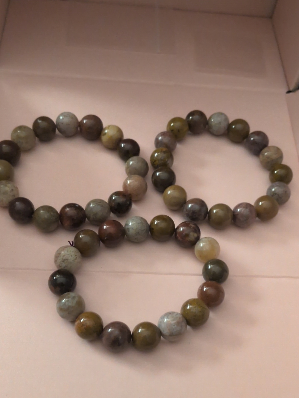 Natural Multicolor Stone Bead Stretch Bracelet - Women